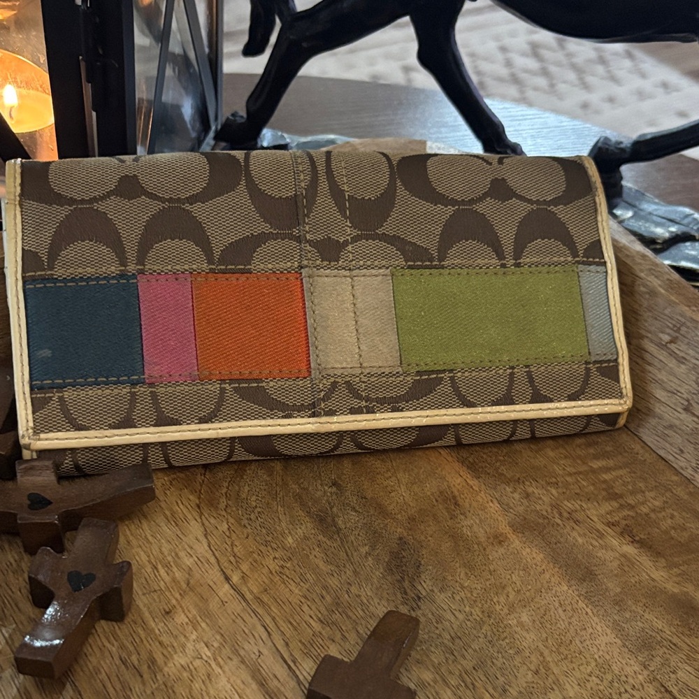 Coach Cream and Gold Wallet